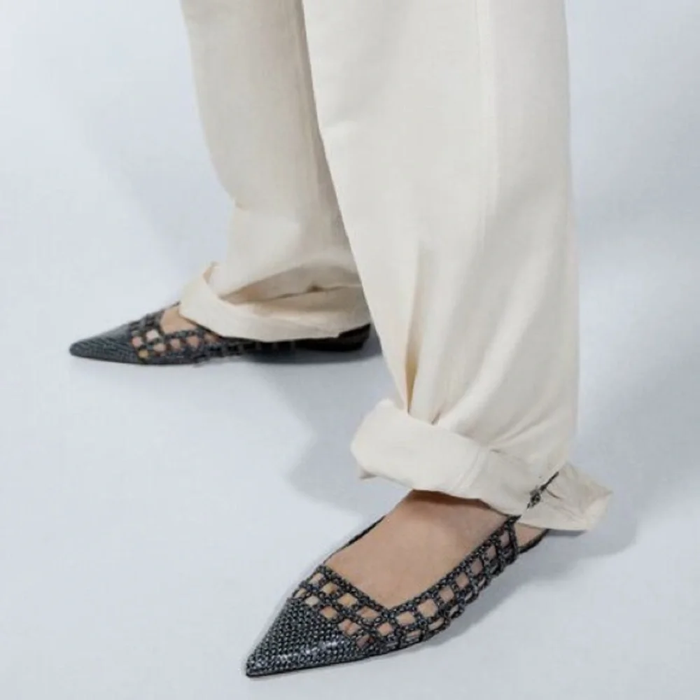 Zara Stylish Black and Gray Women's Slingback Shoes Sz8 NWT - Picture 3 of 7